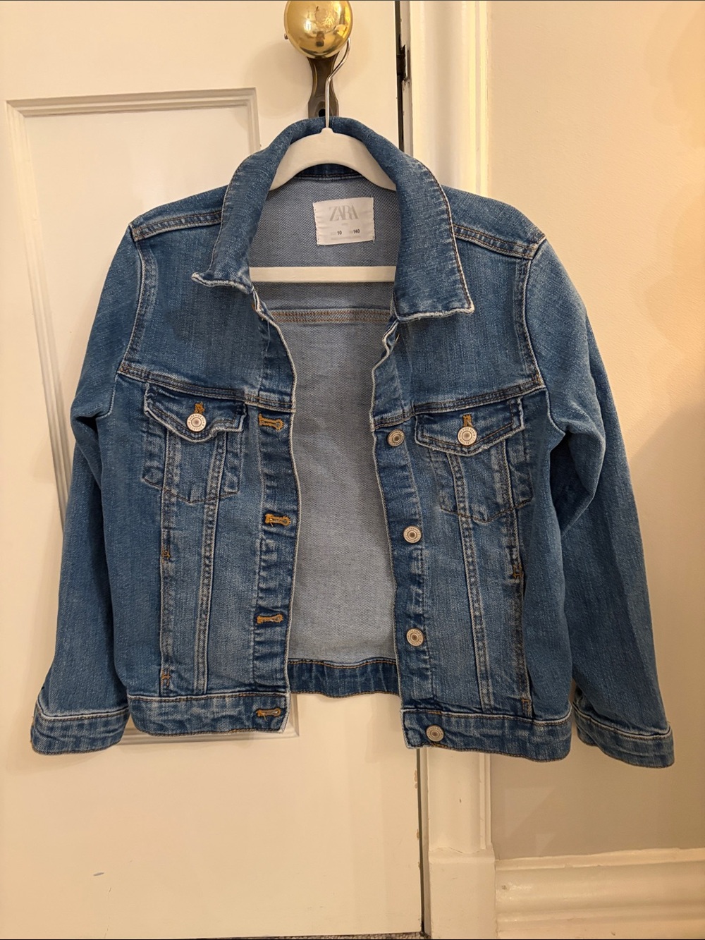 Zara Kids Medium Blue Denim Jacket with Button Front